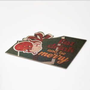 Christmas Bell Eat Drink and be Merry PVC Welcome mat Mat Kitchen Anti-Slip